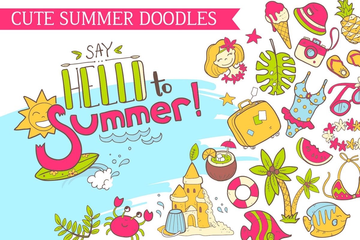 1200x800 Summer Vector Doodles Collection