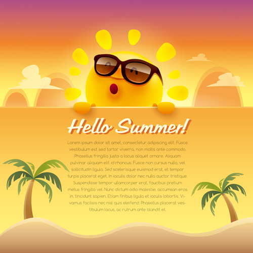 500x500 Funny Sun Cartoon Summer Vector Background Free Download