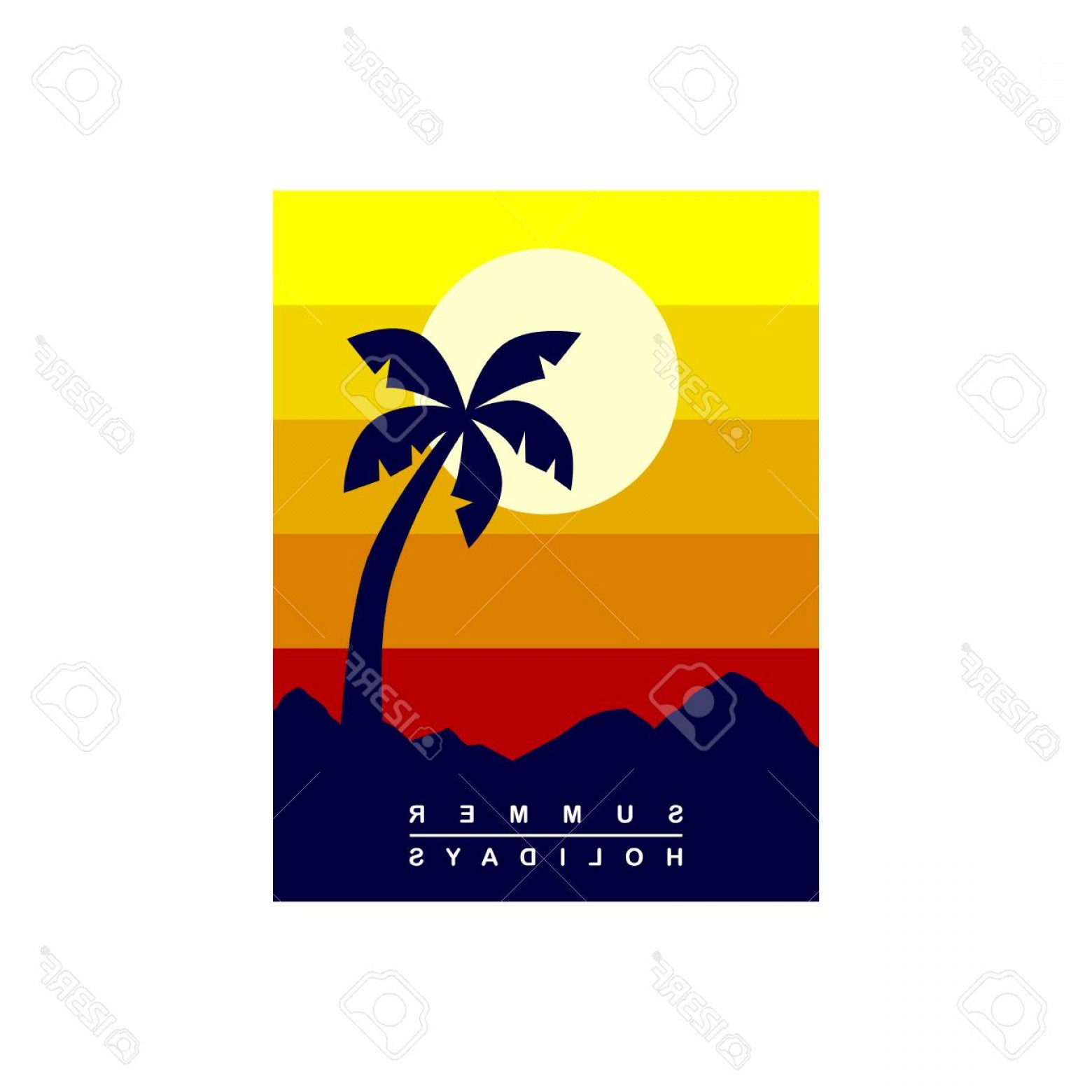 1560x1560 Photostock Vector Beach Time Tropical Island Summer Vacation