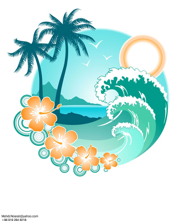 620x749 Summer Island Vector Art Free Vectors Graphics