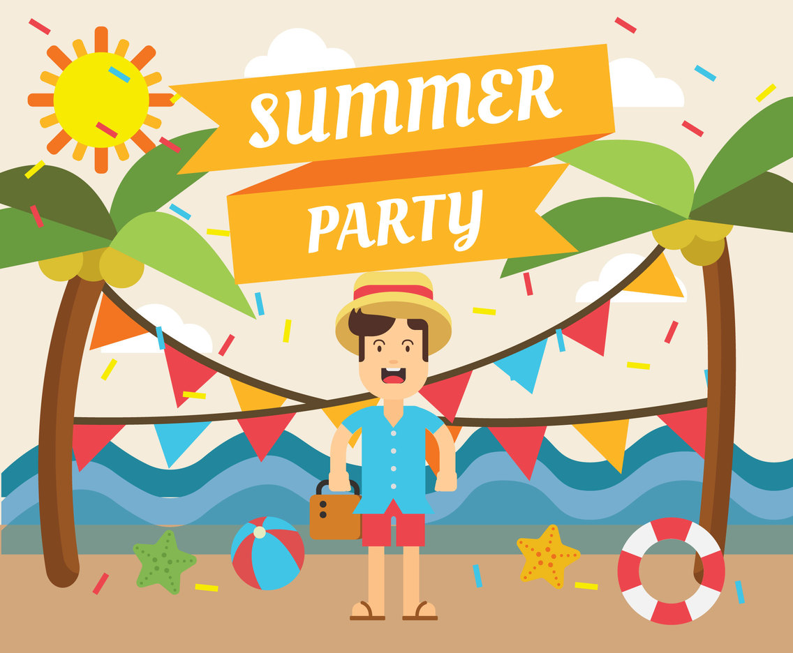 1136x936 Summer Party Illustration Free Vector