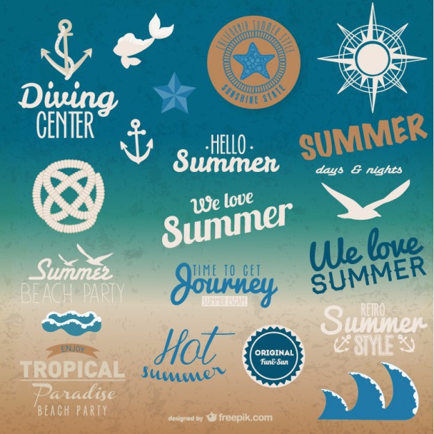 626x626 Summer Graphic Elements Free Vector