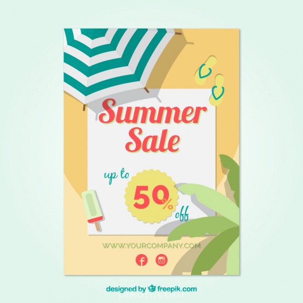 626x626 Sale Flyer Of Summer Vector Free Download