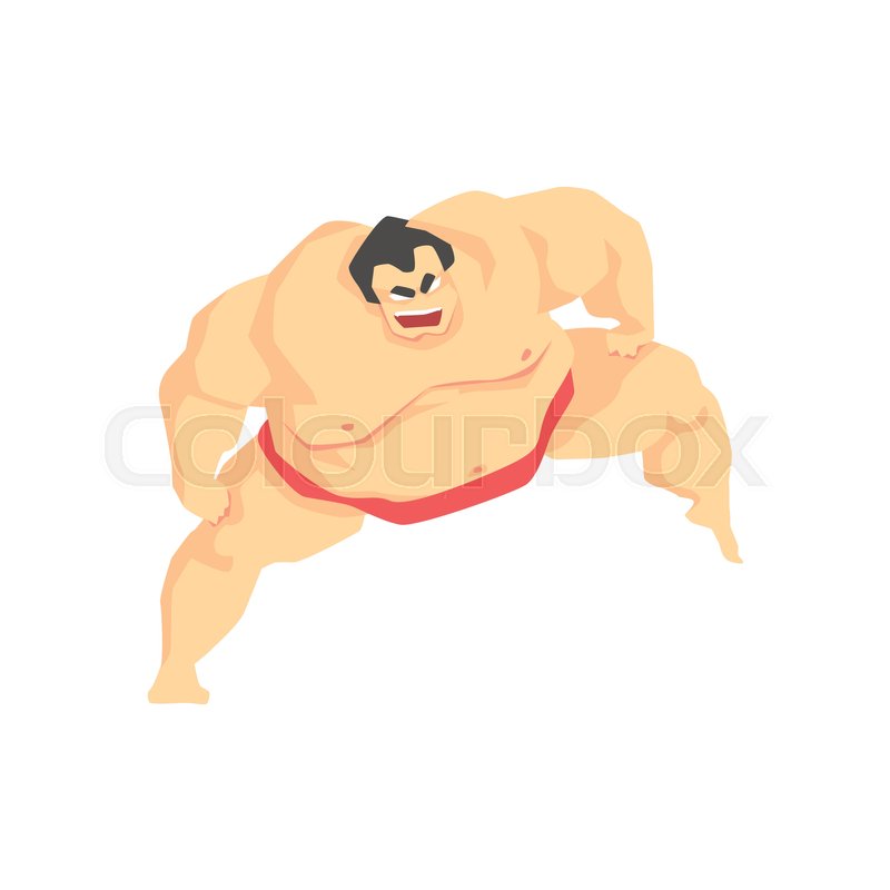800x800 Obese Strong Man Sumo Martial Arts Stock Vector Colourbox