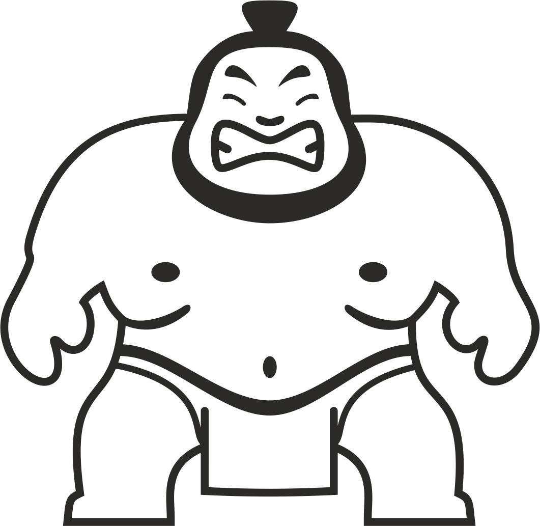 1061x1033 Sumo Wrestler Sticker Vector Free Vector Cdr Download