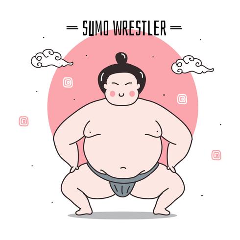 490x490 Sumo Wrestler Vector Illustration