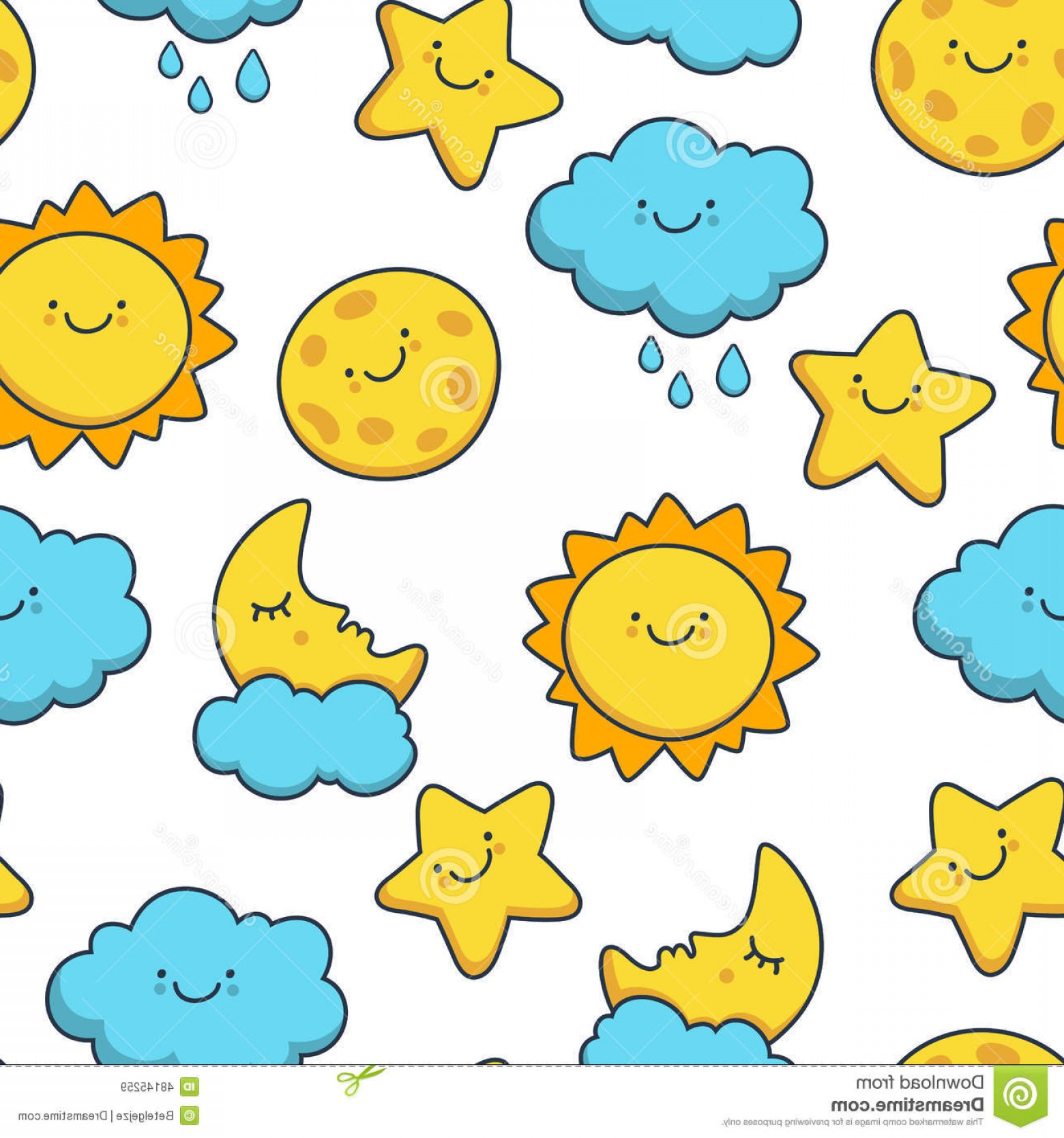 Stock Illustration Funny Sketching Star Sun Cloud Moon Vector 1560x1668 Stock Illustration Funny Sketching Star Sun Cloud Moon Vector