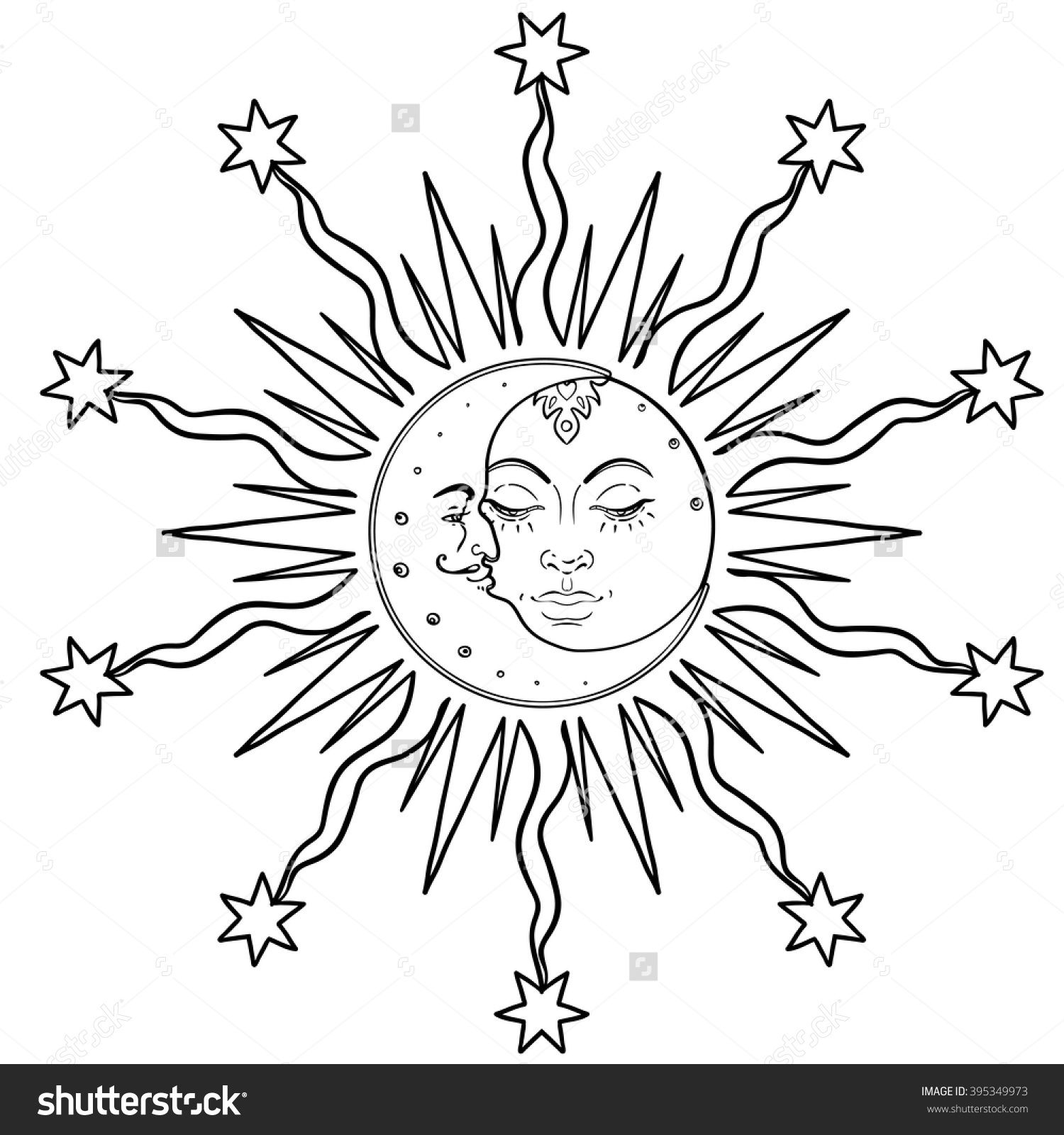 Download Sun And Moon Vector at Vectorified.com | Collection of Sun ...