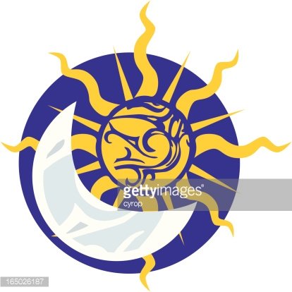 Tribal Sun And Moon Vector Symbol Premium Clipart 414x414 Tribal Sun And Moon Vector Symbol Premium Clipart