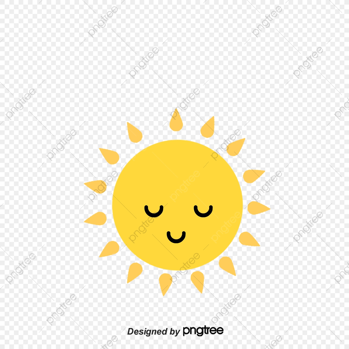 1200x1200 Cute Yellow Cartoon Sun Vector Material, Cartoon Vector, Sun