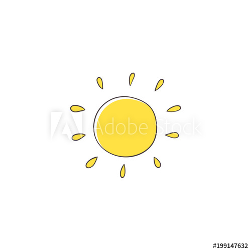 500x500 Flat Cartoon Vector Illustration On Sun Imitating A Kid, Child