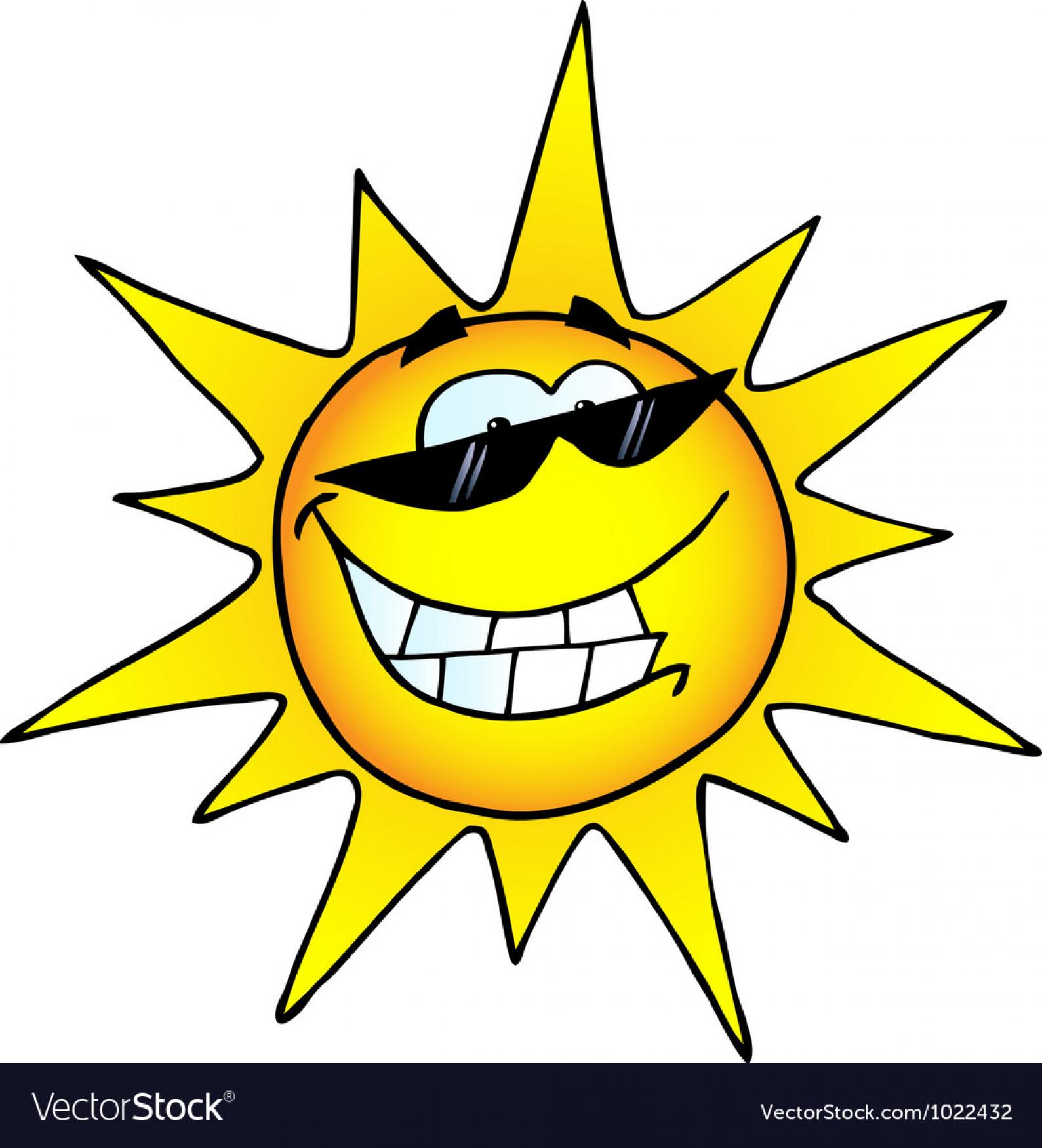 1589x1750 Hot Sun Cartoon Character Vector Image