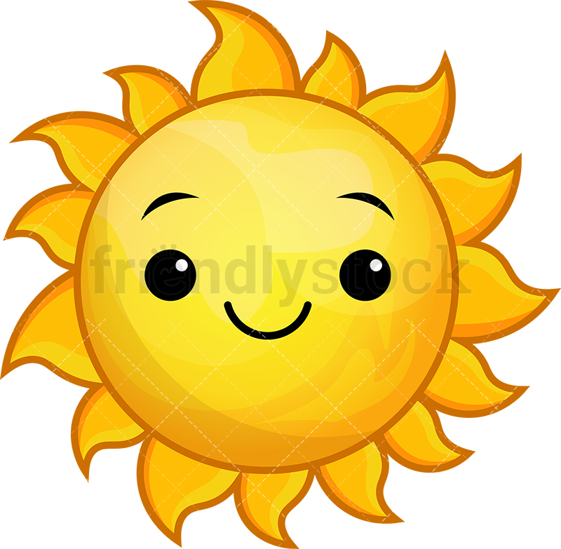 800x783 Kawaii Sun Cartoon Clipart Vector