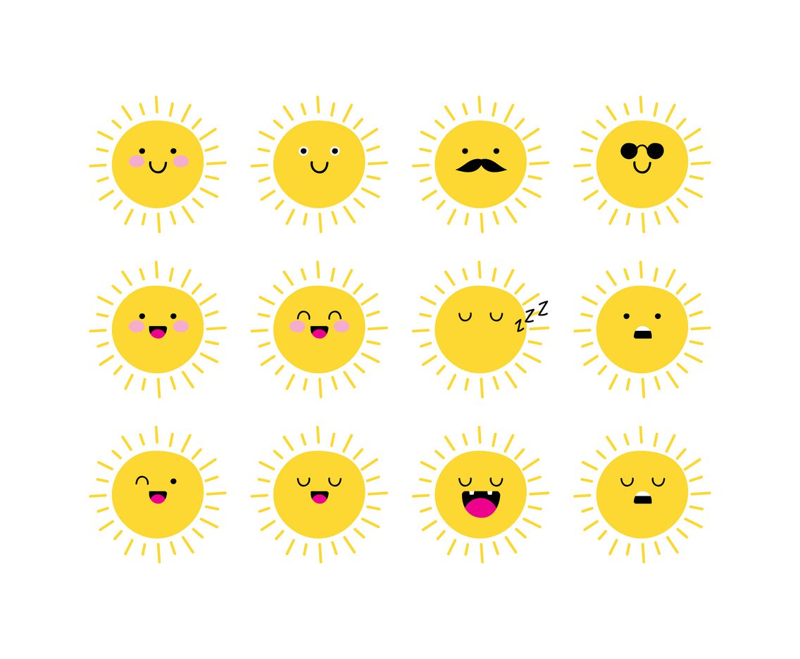 1136x936 Cartoon Sun Emoticon Vector Art Graphics