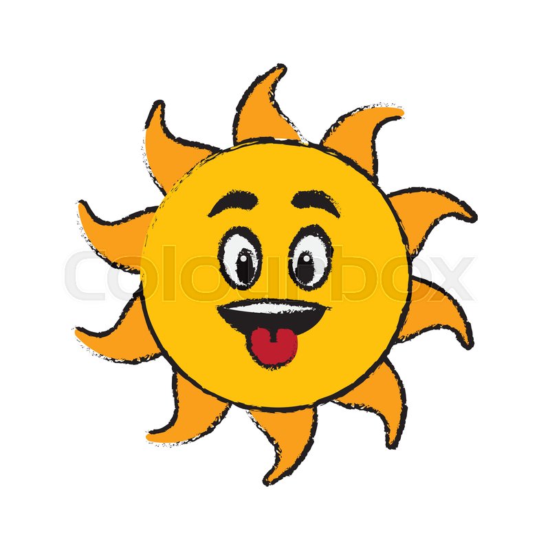 800x800 Sun Cartoon Tongue Out Fun Mascot Stock Vector Colourbox