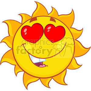 300x300 Love Sun Cartoon Mascot Character Vector Illustration Isolated