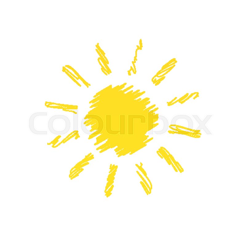 800x800 Hand Drawn Sun Doodle Illustration Stock Vector Colourbox