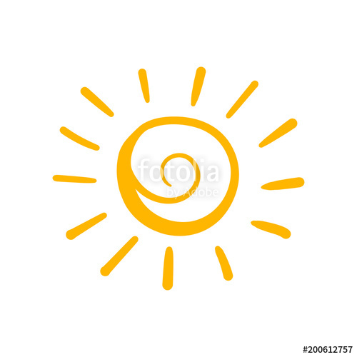 500x500 Hand Drawn Sun Vector Icon Sun Sketch Doodle Illustration