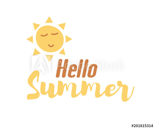 500x417 Hello Summer Text With Sun Doodle Vector Hand Drawn Design