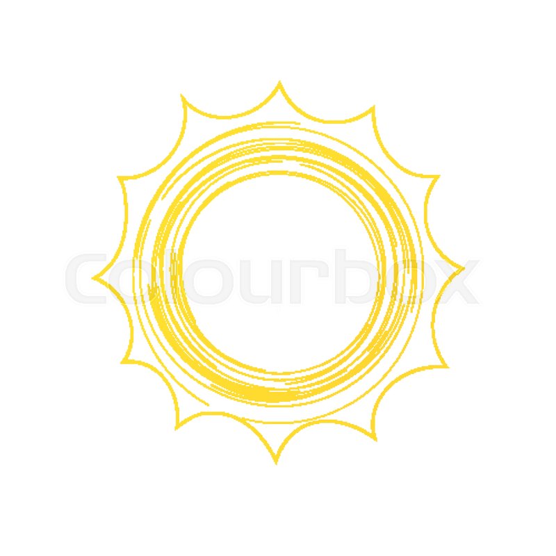800x800 Outlined Sun Doodle Illustration On Stock Vector Colourbox