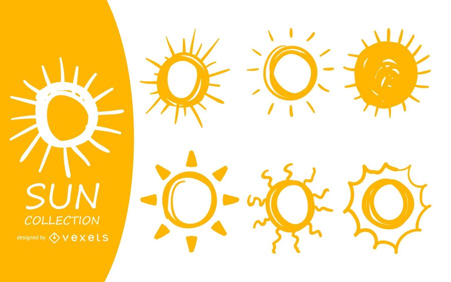 900x563 Sun Doodle Illustration Set