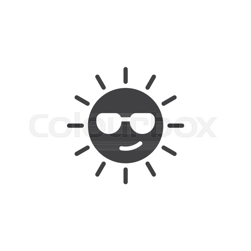 800x800 Summer Sun Face With Sunglasses Vector Stock Vector Colourbox