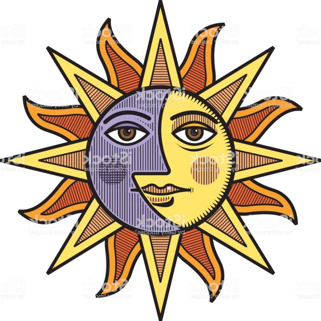 1228x1228 Sun And Moon Face Vector Illustration Gm Boozeworthy