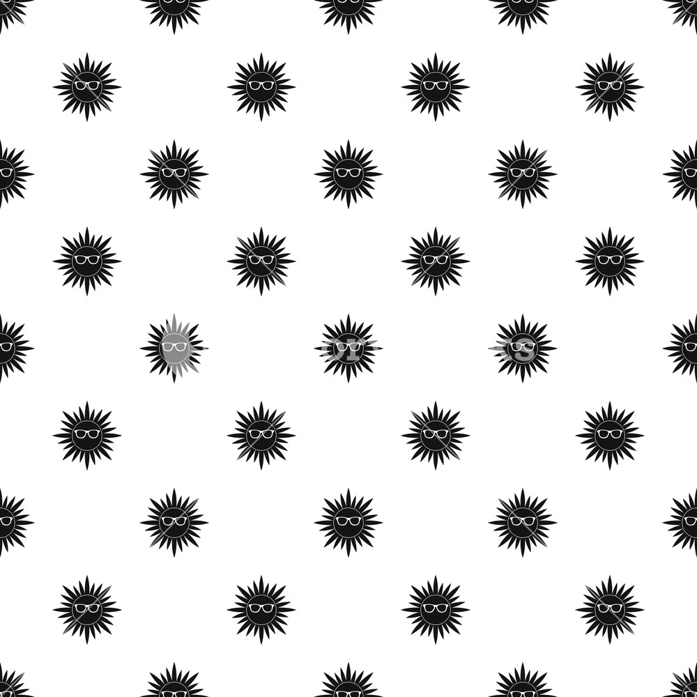 1000x1000 Sun Face With Sunglasses Pattern Simple Illustration Of Sun Face