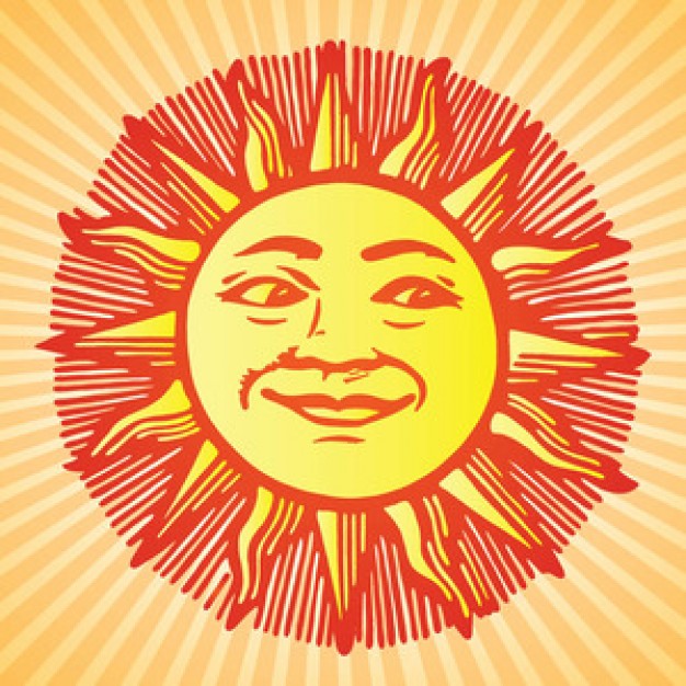626x626 Sun With Face Vector Vector Free Download