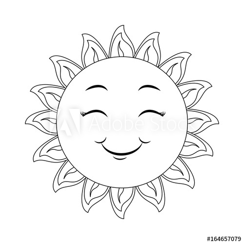 500x500 Isolated Happy Sun Face Icon Vector Illustration Graphic Design