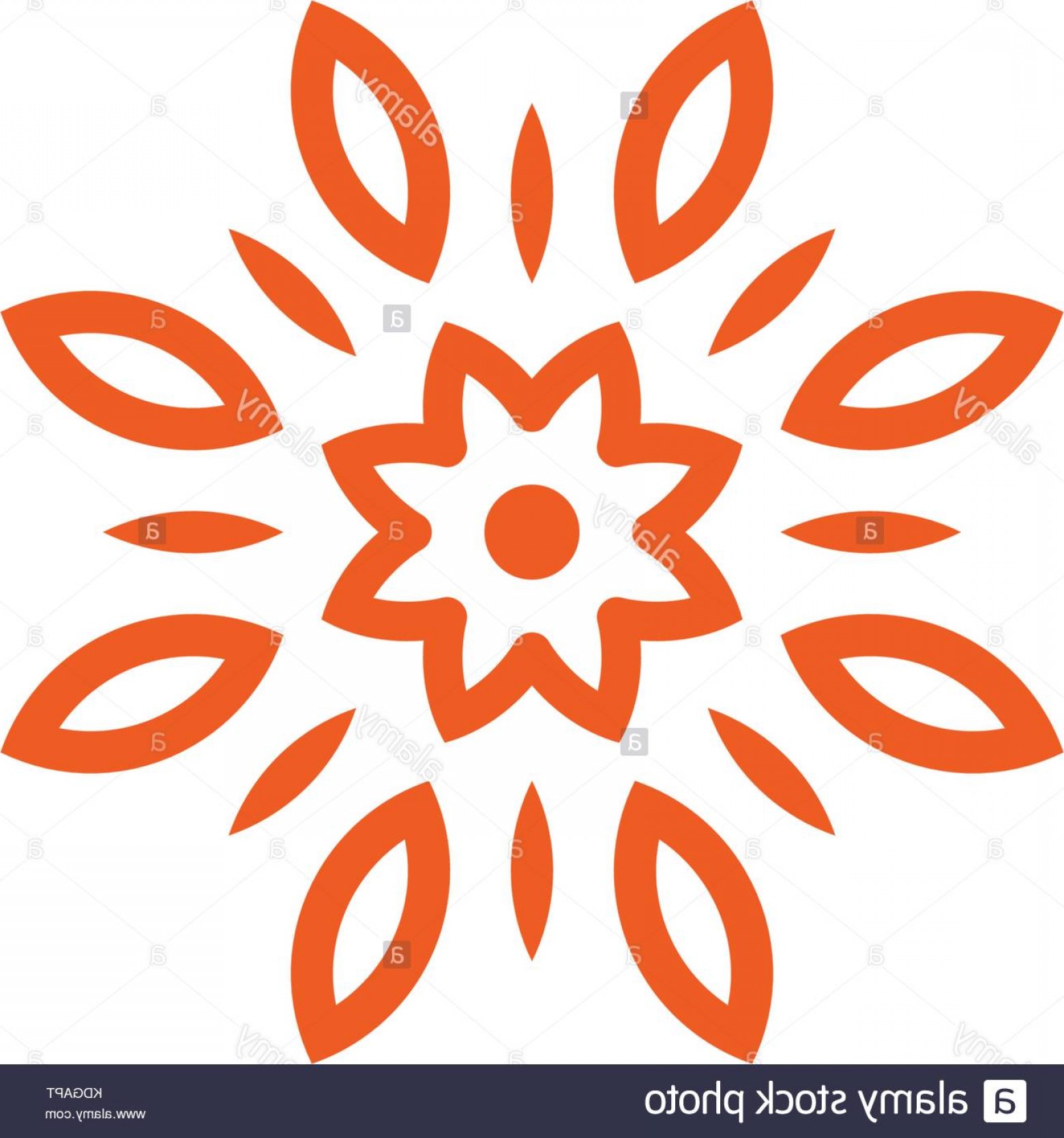 1560x1668 Stock Image Flower Vector Linear Logo Orange Line Art Sun Icon