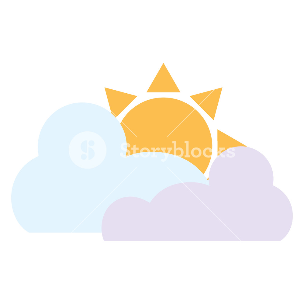 1000x1000 Clouds And Sun Icon Vector Illustration Design Royalty Free Stock