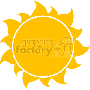 300x300 Yellow Silhouette Sun Vector Illustration Isolated On White