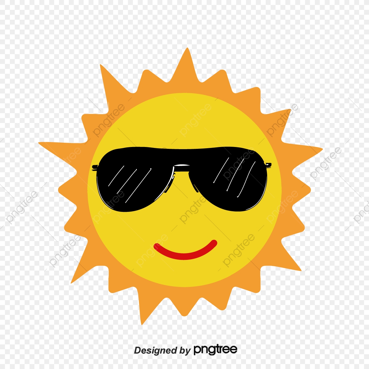 1200x1200 Sun Illustration With Sunglasses, Element, Animation, Sunglasses