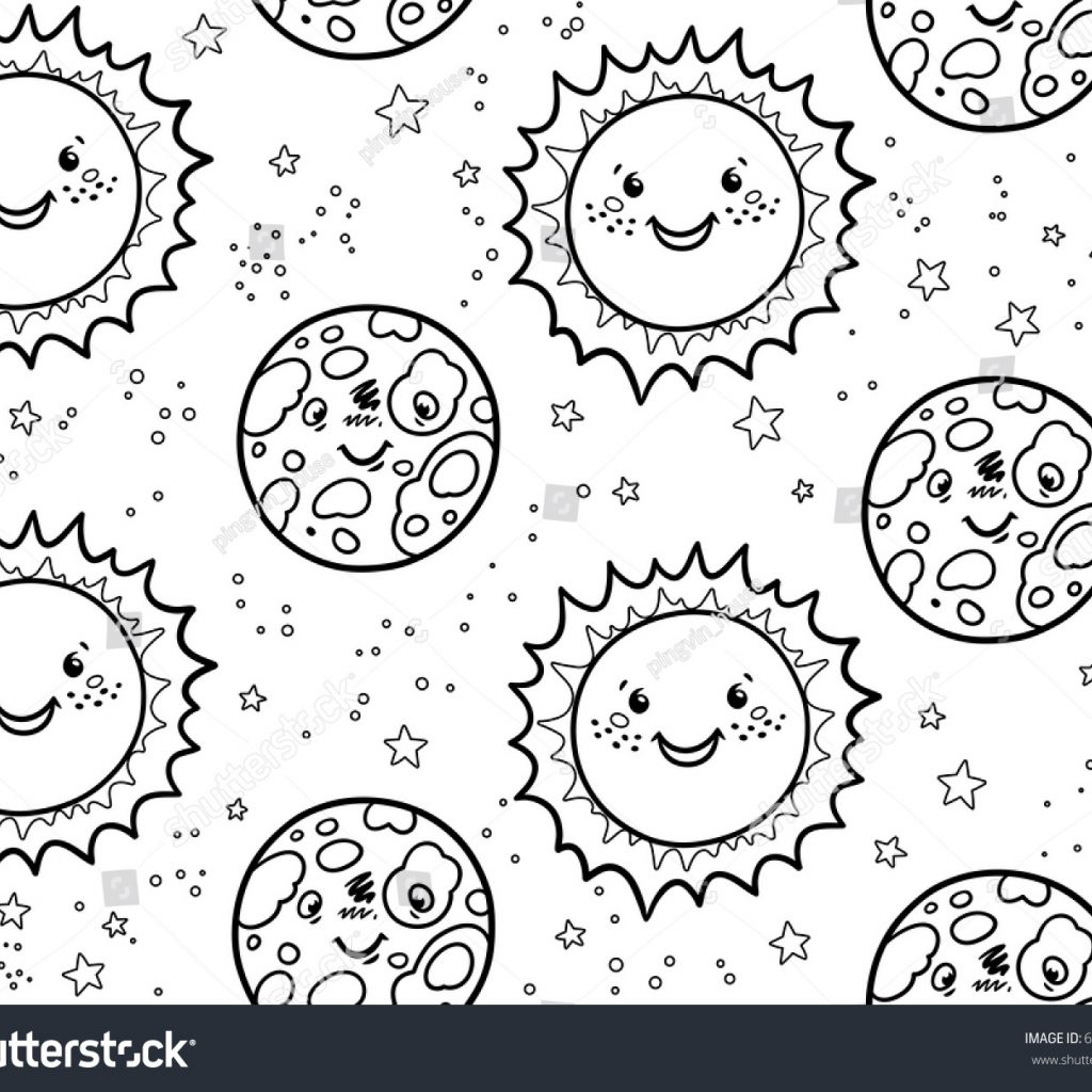 Sun And Moon Coloring Pages For Kids With Cute Seamless Pattern 1024x1024 Sun And Moon Coloring Pages For Kids With Cute Seamless Pattern