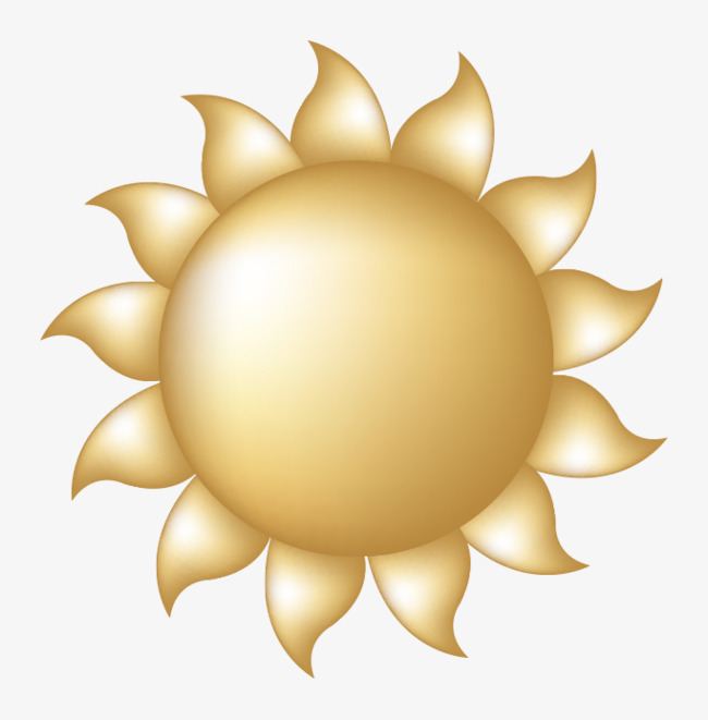 650x661 Vector Metallic Luster Golden Sun, Sun V