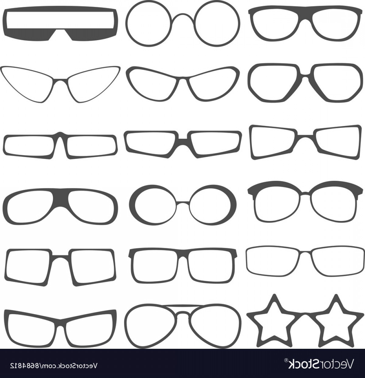 Set Of The Different Sun Glasses Silhouettes Vector Soidergi 1200x1242 Set Of The Different Sun Glasses Silhouettes Vector Soidergi