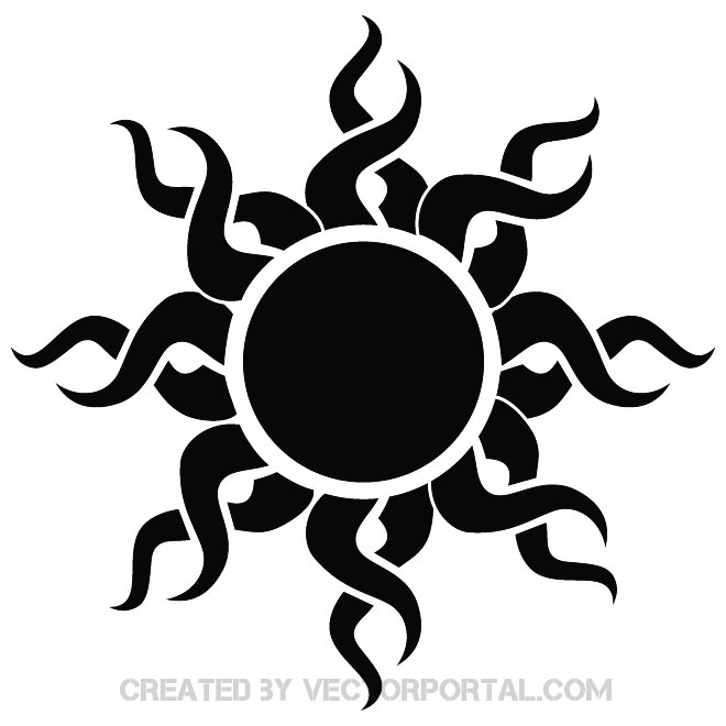 Tribal Sun Free Vector 660x660 Tribal Sun Free Vector