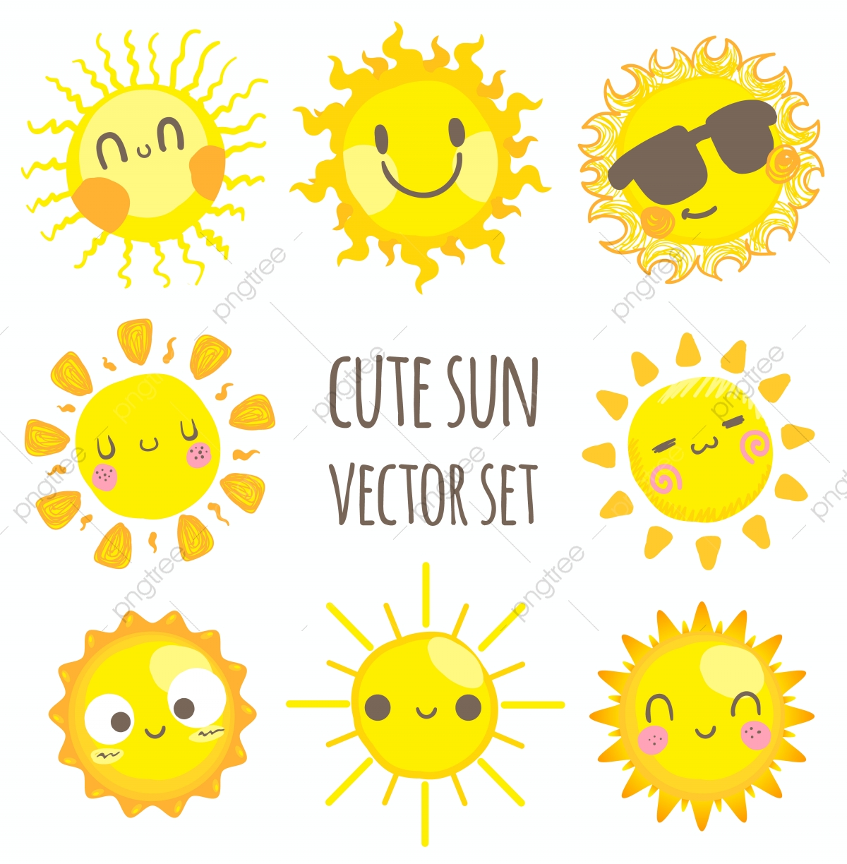 1200x1224 Cute Sun Vector Set, Sun, Cute, Sunny Png And Vector