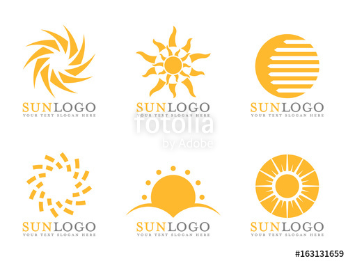 500x375 Orange Sun Logo Vector Art Set Design Stock Image And Royalty