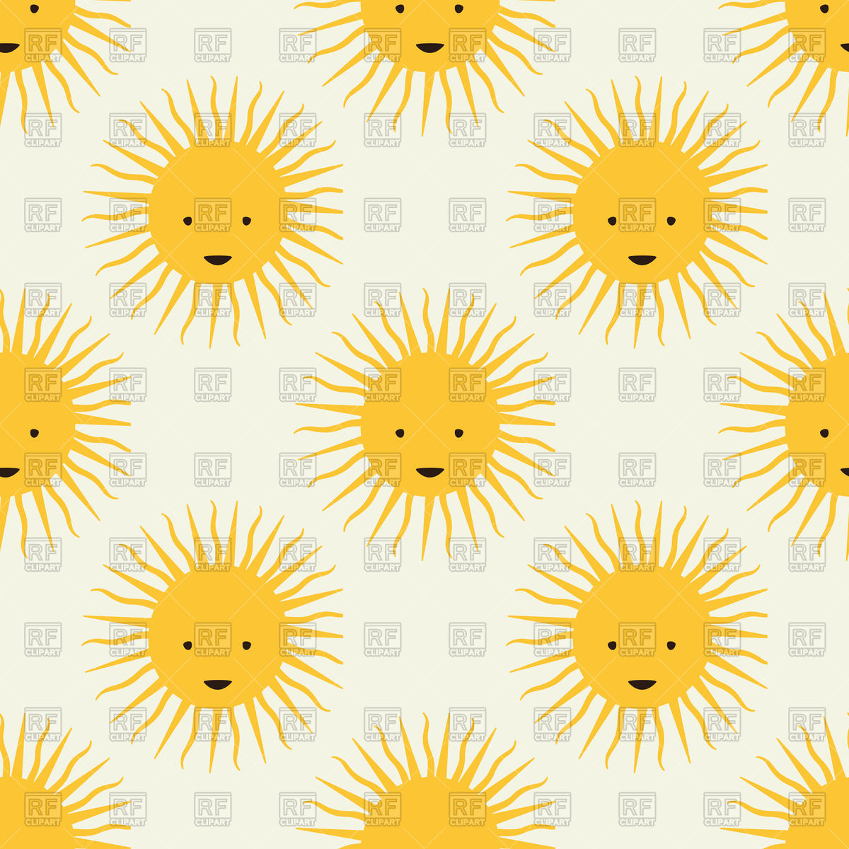 1200x1200 Childish Seamless Pattern With Cartoon Sun Vector Image