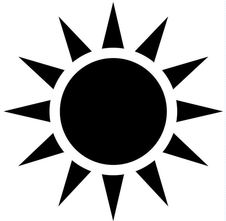 Sun Vector Black And White