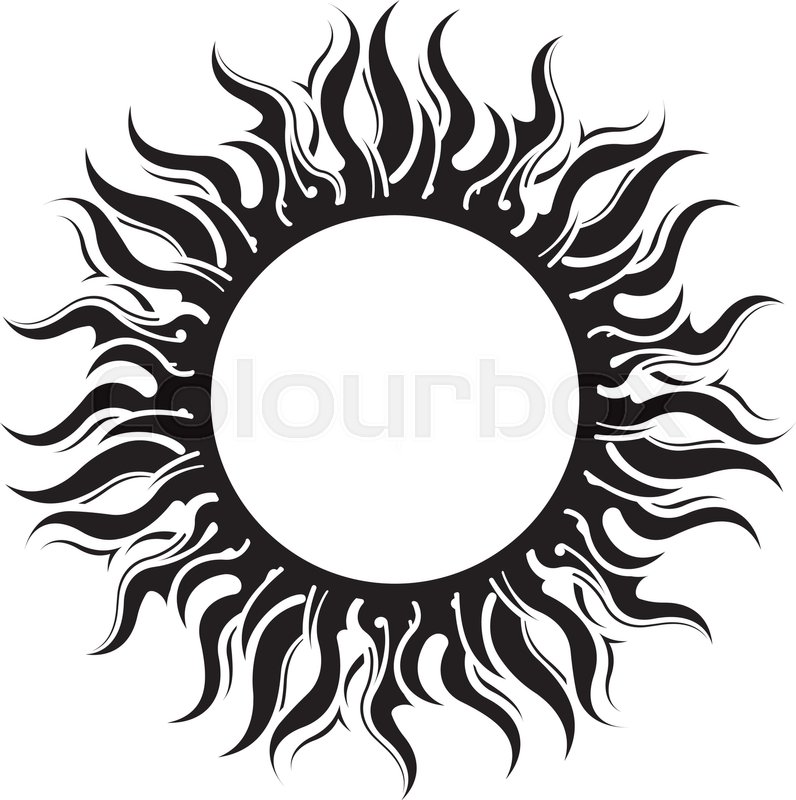 796x800 Decorative Black Sun Symbol With Long Stock Vector Colourbox