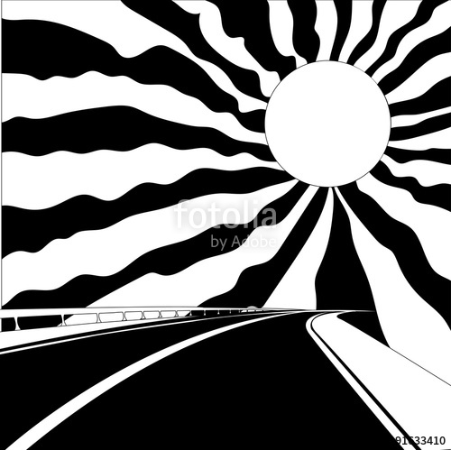 500x499 Road And Sun Vector Illustration Coloring Book Zentangle