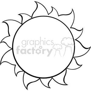 300x300 Black And White Simple Sun Vector Illustration Isolated On White