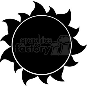300x300 Black Silhouette Sun Vector Illustration Isolated On White