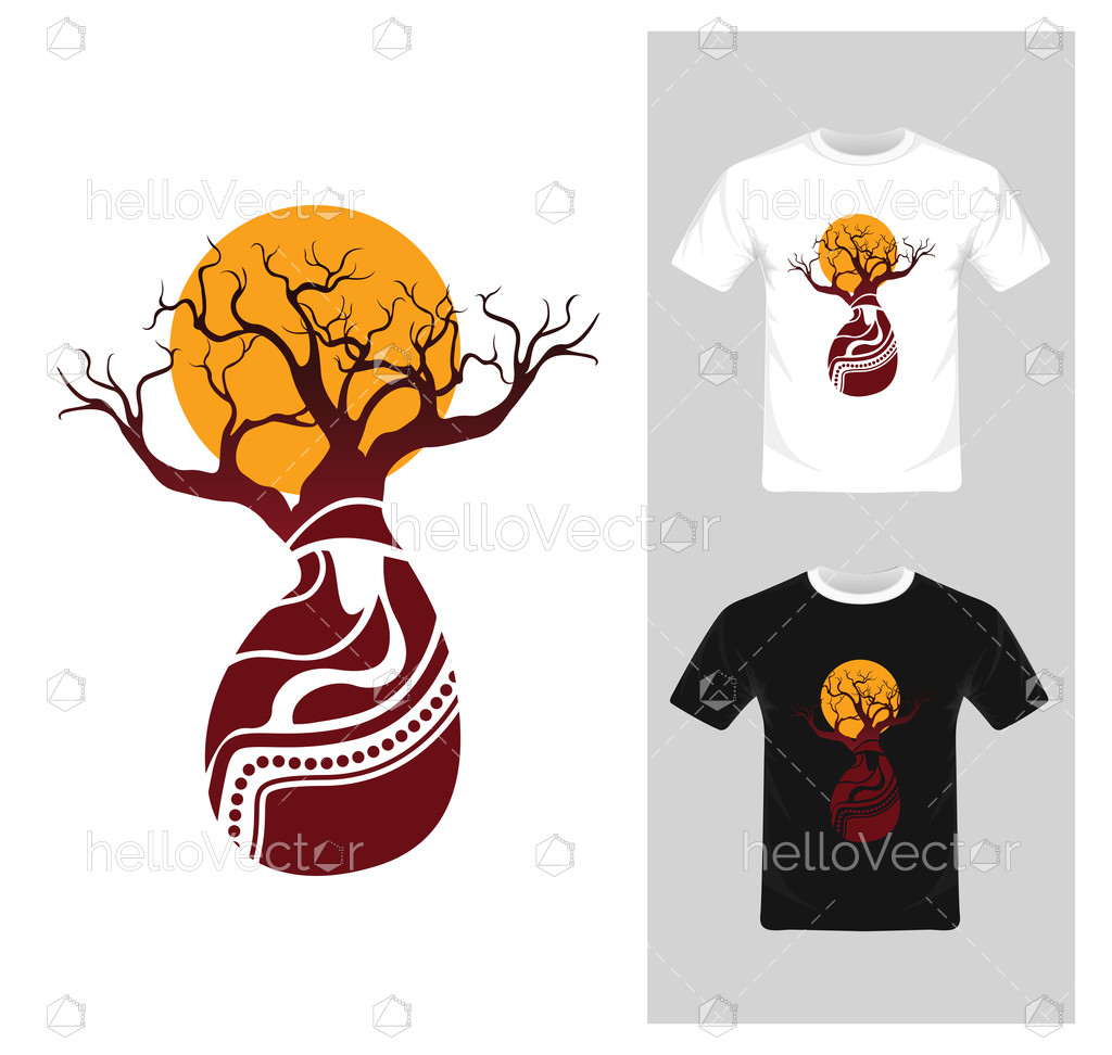 T Shirt Graphic Design Abstract Tree With Sun 1024x972 T Shirt Graphic Design Abstract Tree With Sun