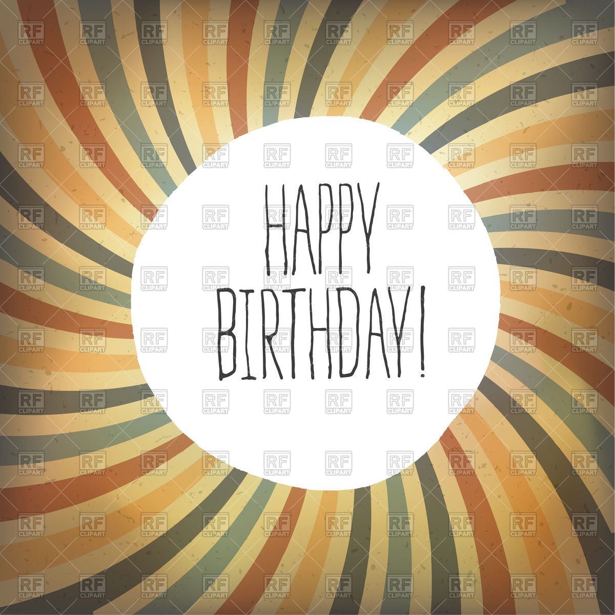 1200x1200 Happy Birthday Text On Retro Sunburst Background Vector Image