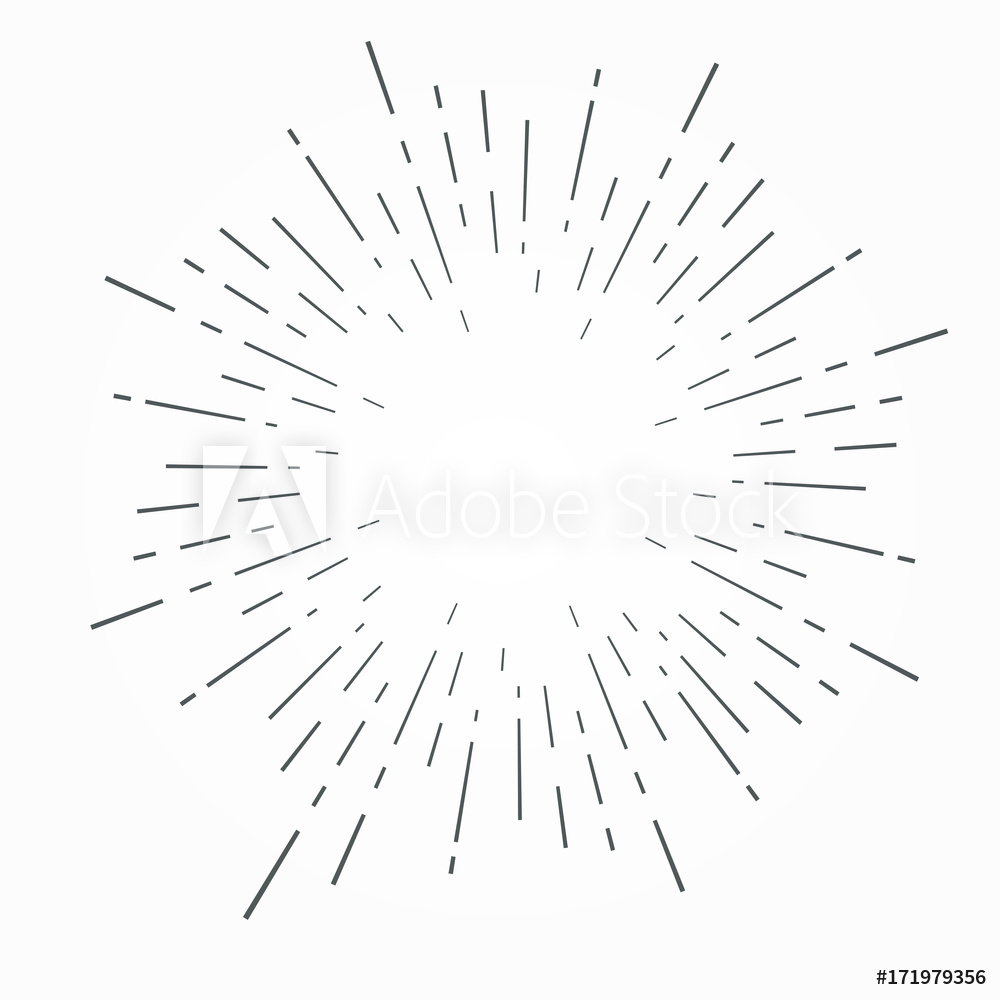 1000x1000 Valokuva Vintage Hand Drawn Sunburst Vector Illustration