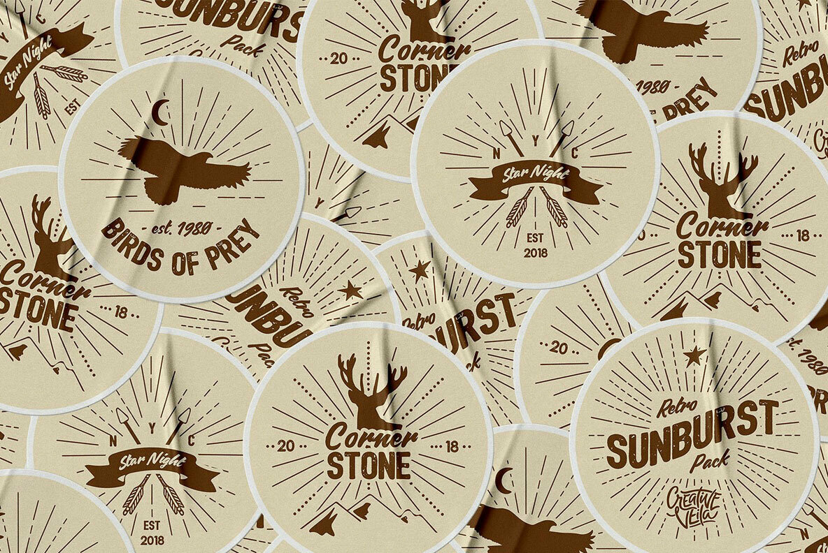 1184x792 Vintage Glory Sunburst Vector Set